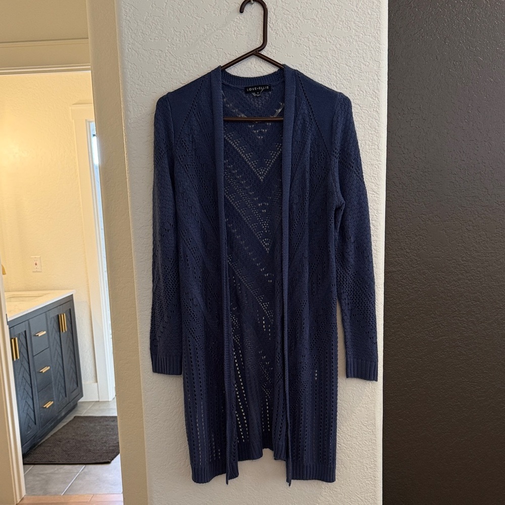 Love Ellie Navy Textured Knit Cardigan